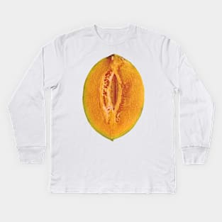 Yellow Melon Slice Kids Long Sleeve T-Shirt